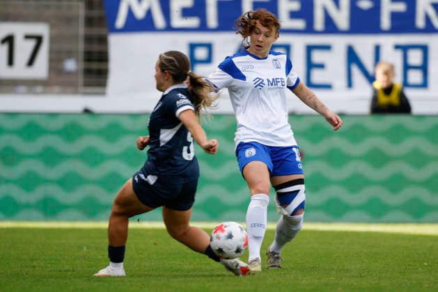 20.09.2026, Hänsch-Arena, Meppen, GER, Frauenfußball, 2. Bundesliga: SV Meppen vs SC Sand, Sarah Hagg (SV Meppen 12) DFL REGULATIONS PROHIBIT ANY USE OF PHOTOGRAPHS AS IMAGE SEQUENCES AND OR QUASI-VIDEO. Meppen Niedersachsen Hänsch-Arena