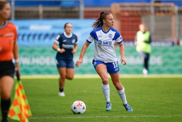 20.09.2026, Hänsch-Arena, Meppen, GER, Frauenfußball, 2. Bundesliga: SV Meppen vs SC Sand, Lana Hubbeling (SV Meppen 18) DFL REGULATIONS PROHIBIT ANY USE OF PHOTOGRAPHS AS IMAGE SEQUENCES AND OR QUASI-VIDEO. Meppen Niedersachsen Hänsch-Arena