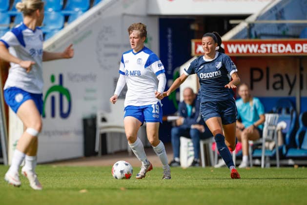 20.09.2026, Hänsch-Arena, Meppen, GER, Frauenfußball, 2. Bundesliga: SV Meppen vs SC Sand, Sarah Dittrich (SV Meppen 19) DFL REGULATIONS PROHIBIT ANY USE OF PHOTOGRAPHS AS IMAGE SEQUENCES AND OR QUASI-VIDEO. Meppen Niedersachsen Hänsch-Arena