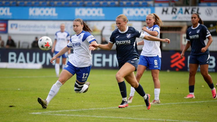 20.09.2026, Hänsch-Arena, Meppen, GER, Frauenfußball, 2. Bundesliga: SV Meppen vs SC Sand, Sarah Hagg (SV Meppen 12) DFL REGULATIONS PROHIBIT ANY USE OF PHOTOGRAPHS AS IMAGE SEQUENCES AND OR QUASI-VIDEO. Meppen Niedersachsen Hänsch-Arena