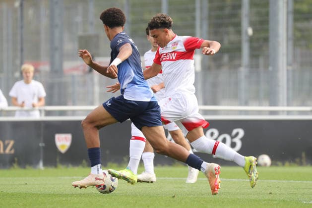 20.09.2026, Deutschland, Stuttgart, Fußball A-Junioren DFB Pokal Achtelfinale, Saison 2025 2026, Fußball VfB Stuttgart U19 vs. Hertha BSC U19, Malik Mosrati (VfB)