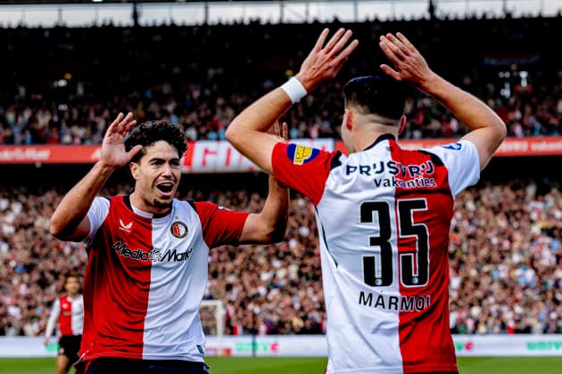ROTTERDAM - SC Feyenoord Rotterdam forward Nacho Ferri scores to make it 2-0 and celebrates the goal during the Vriendenloterij Eredivisie match between Feyenoord and FC Utrecht at Stadion De Kuip on 20 September 2026 in Rotterdam, Nederland. (Photo by DeFodi Images) -