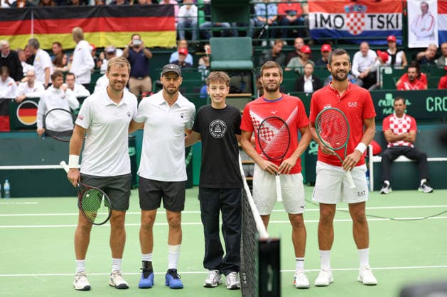 Kevin Krawietz, Tim Puetz, Herren Doppel, Men s Doubles, Davis Cup Germany vs. Croatia, Heristo Arena, Halle Westf., Germany, L-R.Team Germany, Team Croatia Nikola Mektic, Mate Pavic Tennis - Davis Cup 20026 - - Heristo Arena - Halle West - Northrhine Westphalia - Germany - 20 September 2026. Copyright: xJuergenxHasenkopfx