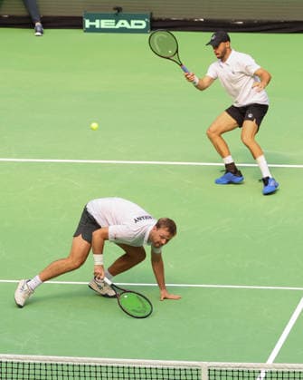 Team Germany, Kevin Krawietz, Tim Puetz, Herren Doppel, Men s Doubles, Davis Cup Germany vs. Croatia, Heristo Arena, Halle Westf., Germany Tennis - Davis Cup 20026 - - Heristo Arena - Halle West - Northrhine Westphalia - Germany - 20 September 2026. Copyright: xJuergenxHasenkopfx
