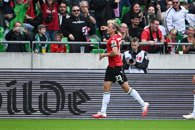 2. Bundesliga - Hannover 96 - VfL Bochum am 20.09.2026 in der HDI Arena in Hannover Jubel, Torjubel, Torschuetze, Torschütze Stefan Teitur Thordarson (Hannover) jubelt nach seinem Tor zum 1:0.