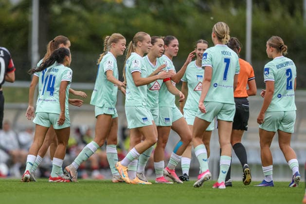 GER, Frankfurt, Eintracht Frankfurt II vs Hertha BSC Berlin, 2. Frauen Bundesliga, Fussball, DFB, Spielzeit 2026 2027, Stadion am Brentanobad, 7. Spieltag im Bild: Elfie Wellhausen (Hertha BSC Frauen 11), Tor, Jubel und Freude, Emotionen DFB DFL REGULATIONS PROHIBIT ANY USE OF PHOTOGRAPHS AS IMAGE SEQUENCES AND OR QUASI-VIDEO, 20.09.2026 Copyright: HMBxMedia HendrikxHamelau