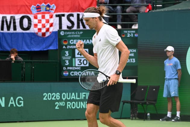 Alexander Zverev GER ballt die Faust 20.09.2026 ¢ Tennis ¢ Davis Cup Qualifiers 2. Runde ¢ Deutschland vs Kroatien , heristo-arena, Halle (Westfalen), NRW Germany