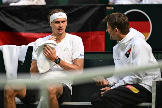 Alexander Zverev GER Bundestrainer Michael Kohlmann 20.09.2026 ¢ Tennis ¢ Davis Cup Qualifiers 2. Runde ¢ Deutschland vs Kroatien , heristo-arena, Halle (Westfalen), NRW Germany
