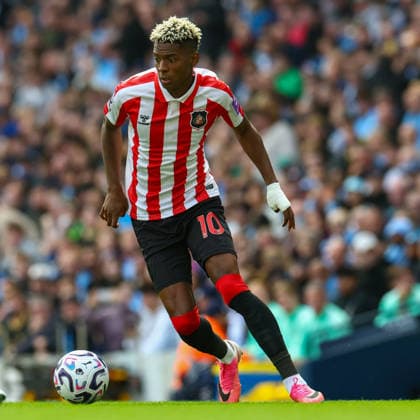 20th September 2026; Etihad Stadium, Manchester, England; Premier League Football, Manchester City versus Sunderland; Nilson Angulo of Sunderland RogerxEvans