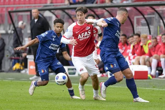 ALKMAAR , 20-09-2026 , AFAS Stadion , season 2026 2027 , Dutch Eredivisie football , match between AZ and Telstar , Picture shows AZ player Mateo Chavez AZ - Telstar  x207318884x Copyright: