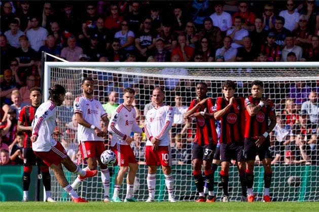 RECORD DATE NOT STATED Football - FA Premier League - AFC Bournemouth v Liverpool FC BOURNEMOUTH, ENGLAND - Sunday, September 20, 2026: Liverpool s Dominik Szoboszlai with a free-kick during the FA Premier League match between AFC Bournemouth and Liverpool FC at Dean Court. (Photo by David Rawcliffe Propaganda) BOURNEMOUTH Dean Court DORSET ENGLAND  Copyright: xDavidxRawcliffex 2026-09-20-Bournemouth_v_Liverpool-067