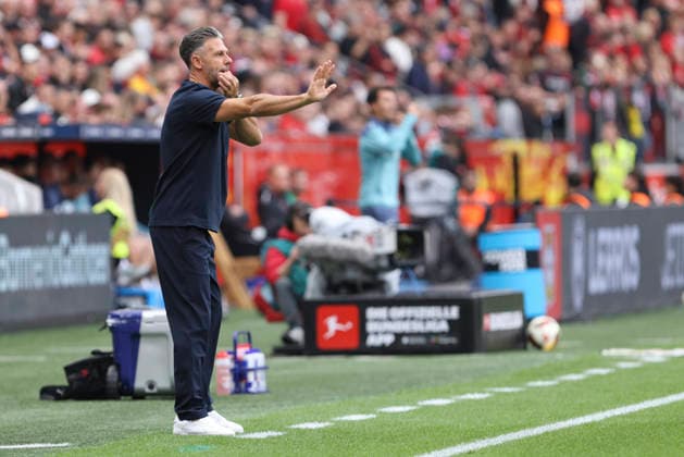 Trainer Martin Demichelis (RB Leipzig) gestikuliert, Gestik waehrend des Spiels der 1. Bundesliga zwischen Bayer 04 Leverkusen und RB Leipzig, BayArena am 20. September 2026 in Leverkusen, Deutschland. (Foto von Oliver Kaelke DeFodi Images) +++ Trainer Martin Demichelis (RB Leipzig) gestures during the Bundesliga match between Bayer 04 Leverkusen and RB Leipzig at BayArena on September 20, 2026 in Leverkusen, Germany. (Photo by Oliver Kaelke DeFodi Images) DFB DFL REGULATIONS PROHIBIT ANY USE OF PHOTOGRAPHS AS IMAGE SEQUENCES AND OR QUASI-VIDEO. (Photo by Oliver Kaelke DeFodi Images) -