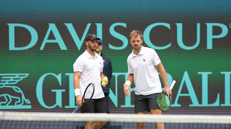 Team Germany, Kevin Krawietz, Tim Puetz, Herren Doppel, Men s Doubles, Davis Cup Germany vs. Croatia, Heristo Arena, Halle Westf., Germany Tennis - Davis Cup 20026 - - Heristo Arena - Halle West - Northrhine Westphalia - Germany - 20 September 2026. Copyright: xJuergenxHasenkopfx