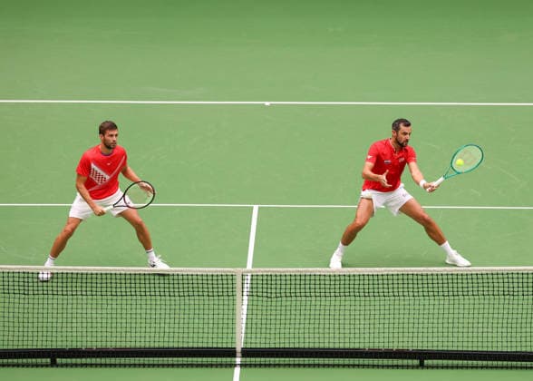 Team Croatia, Nikola Mektic, Mate Pavic, Herren Doppel, Men s Doubles, Davis Cup Germany vs. Croatia, Heristo Arena, Halle Westf., Germany Tennis - Davis Cup 20026 - - Heristo Arena - Halle West - Northrhine Westphalia - Germany - 20 September 2026. Copyright: xJuergenxHasenkopfx