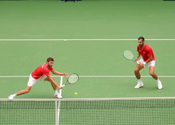 Team Croatia, Nikola Mektic, Mate Pavic, Herren Doppel, Men s Doubles, Davis Cup Germany vs. Croatia, Heristo Arena, Halle Westf., Germany Tennis - Davis Cup 20026 - - Heristo Arena - Halle West - Northrhine Westphalia - Germany - 20 September 2026. Copyright: xJuergenxHasenkopfx