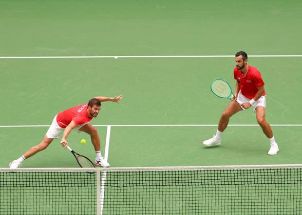 Team Croatia, Nikola Mektic, Mate Pavic, Herren Doppel, Men s Doubles, Davis Cup Germany vs. Croatia, Heristo Arena, Halle Westf., Germany Tennis - Davis Cup 20026 - - Heristo Arena - Halle West - Northrhine Westphalia - Germany - 20 September 2026. Copyright: xJuergenxHasenkopfx
