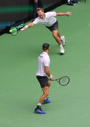 L-R.Team Germany, Kevin Krawietz, Tim Puetz, Herren Doppel, Men s Doubles, Davis Cup Germany vs. Croatia, Heristo Arena, Halle Westf., Germany Tennis - Davis Cup 20026 - - Heristo Arena - Halle West - Northrhine Westphalia - Germany - 20 September 2026. Copyright: xJuergenxHasenkopfx