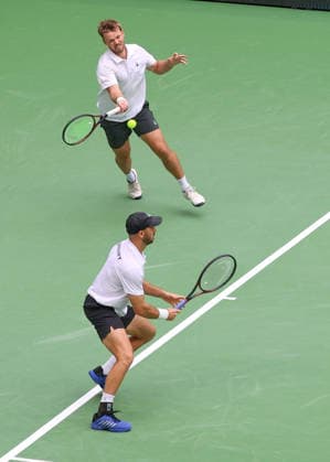 L-R.Team Germany, Kevin Krawietz, Tim Puetz, Herren Doppel, Men s Doubles, Davis Cup Germany vs. Croatia, Heristo Arena, Halle Westf., Germany Tennis - Davis Cup 20026 - - Heristo Arena - Halle West - Northrhine Westphalia - Germany - 20 September 2026. Copyright: xJuergenxHasenkopfx