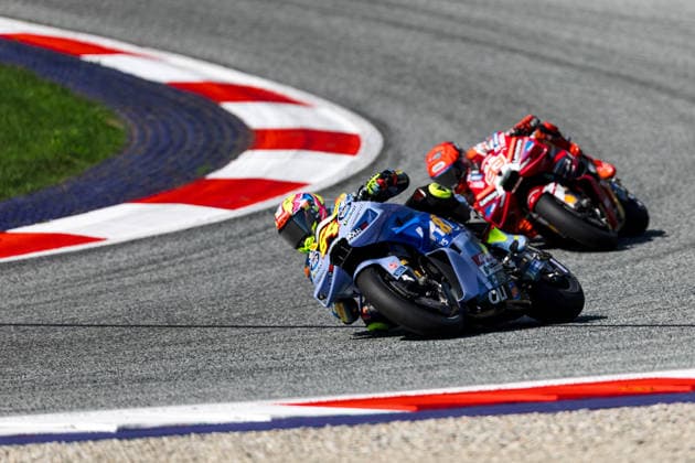 MOTORSPORTS - MotoGP, GP of Austria 2026 SPIELBERG,AUSTRIA,20.SEP.26 - MOTORSPORTS - MotoGP, Grand Prix of Austria, Red Bull Ring, award ceremony. Image shows Fermin Aldeguer (ESP BK8 Gresini Racing MotoGP) and Francesco Bagnaia (ITA Ducati Lenovo Team).  GEPAxpictures xMaticxKlansek