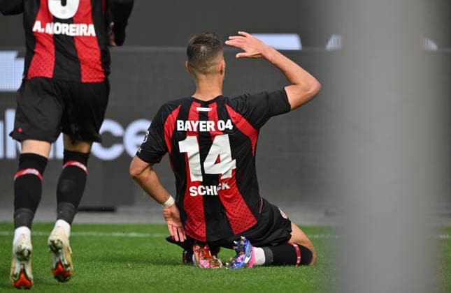 Jubel Patrik Schick r. (Bayer Leverkusen) nach seinem Tor zum 1:0. Fussball 1. Bundesliga, 4.Spieltag, Bayer 04 Leverkusen - RB Leipzig, am 20.09.2026 in Leverkusen Deutschland. DFL regulations prohibit any use of photographs as image sequences and or quasi-video Ã‚Â