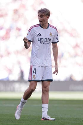 RECORD DATE NOT STATED Dean Huijsen (Real Madrid CF) gestures during the LaLiga EA Sports match between Club AtlÃ tico de Madrid and Real Madrid CF at Riyadh Air Metropolitano on September 20, 2026 in Madrid, Spain. (Photo by Manu Reino DeFodi Images) -
