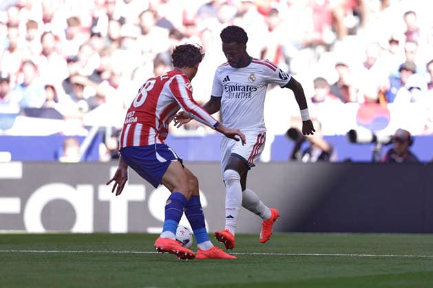 RECORD DATE NOT STATED Vinicius Jr (Real Madrid CF) controls the ball during the LaLiga EA Sports match between Club AtlÃ tico de Madrid and Real Madrid CF at Riyadh Air Metropolitano on September 20, 2026 in Madrid, Spain. (Photo by Manu Reino DeFodi Images) -