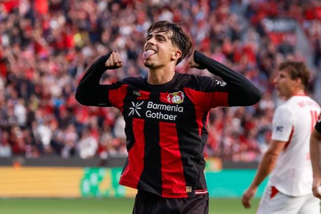 LEVERKUSEN - Afonso Moreira of Bayer Leverkusen celebrates his team s second goal during the Bundesliga match between Bayer 04 Leverkusen and RB Leipzig at the BayArena on September 20, 2026, in Leverkusen, Germany. MARCEL TER BALS ANP Bundesliga 2026 27 xVIxANPxSportx xMarcelxterxBalsxIVx 569406716 originalFilename: 569406716.jpg