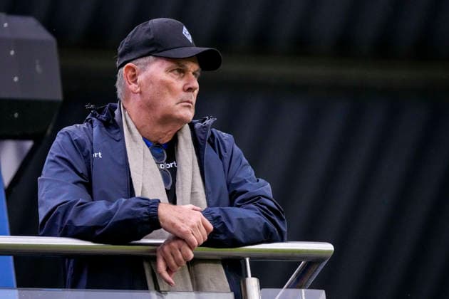 Bernd Beetz (Präsident, SV Waldhof), Einzelbild, Einzelfoto, Aktion, Action, im Publikum, auf der Tribüne, unter den Zuschauern, beobachtet das Spiel, 20.09.2026, Mannheim (Deutschland), Fussball, 3. Liga, SV Waldhof Mannheim - SC Preußen Münster, DFB DFL REGULATIONS PROHIBIT ANY USE OF PHOTOGRAPHS AS IMAGE SEQUENCES AND OR QUASI-VIDEO.