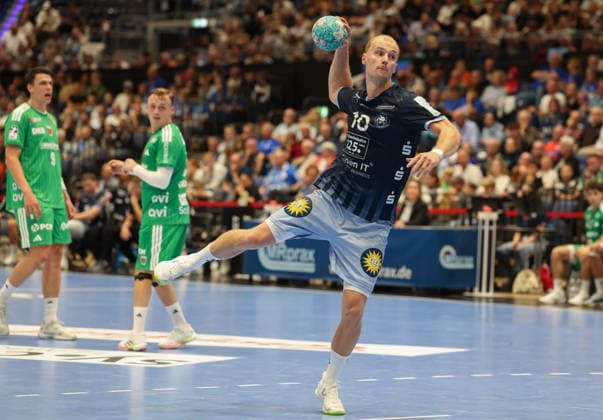Der Mann fuer die 7 Meter, Fynn Hangstein (Bergischer HC 10) GER, Bergischer HC vs. Fuechse Berlin, Handball, Opel Handball-Bundesliga, 5. Spieltag, Spielzeit 2026 2027, 20.09.2026 GER, Bergischer HC vs. Fuechse Berlin, Handball, Opel Handball-Bundesliga, 5. Spieltag, Spielzeit 2026 2027, 20.09.2026 Duesseldorf Copyright: xEibner-Pressefoto ThomasxStoeckex EP_TSR