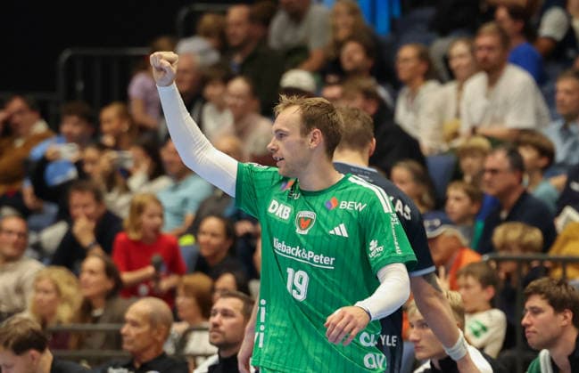 Mathias Gidsel (Füchse Berlin 19) jubelt nach dem Sieg GER, Bergischer HC vs. Fuechse Berlin, Handball, Opel Handball-Bundesliga, 5. Spieltag, Spielzeit 2026 2027, 20.09.2026 GER, Bergischer HC vs. Fuechse Berlin, Handball, Opel Handball-Bundesliga, 5. Spieltag, Spielzeit 2026 2027, 20.09.2026 Duesseldorf Copyright: xEibner-Pressefoto ThomasxStoeckex EP_TSR