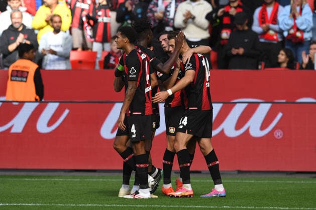 Leverkusener Jubeltraube um Torschuetze Patrik Schick ( Bayer 04 Leverkusen, 14 ) nach dem Tor zum 1 : 0. GER, Bayer 04 Leverkusen vs RB Leipzig, Fussball, Bundesliga, 4. Spieltag, Spielzeit 2026 2027, 20.09.2026 DFL REGULATIONS PROHIBIT ANY USE OF PHOTOGRAPHS AS IMAGE SEQUENCES AND OR QUASI-VIDEO GER, Bayer 04 Leverkusen vs RB Leipzig, Fussball, Bundesliga, 4. Spieltag, Spielzeit 2026 2027, 20.09.2026 Leverkusen Copyright: xEibner-Pressefoto ThomasxThienelx EP_TTL