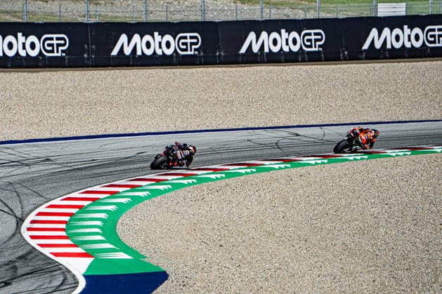IPA88763603 - Pedro Acosta (Red Bull KTM Factory Racing) and Jorge Martin (Aprilia Racing) during the Grand Prix race of the Austrian MotoGP Grand Prix at the Red Bull Ring racetrack in Spielberg, Austria, on September 20, 2026.  Copyright: xFabioxAverna IPAxSportx xx IPA88763603