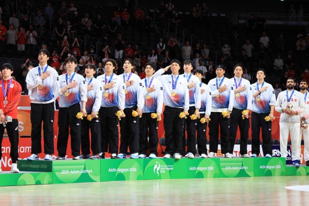 Korea team group, Mannschaftsbild, Totale (KOR), SEPTEMBER 20, 2026 - Basketball : Medal Ceremony at Aichi International Arena during the Asian Games Aichi-Nagoya 2026 in Aichi, Japan.  aflo_349528204 KyoxKikuchix