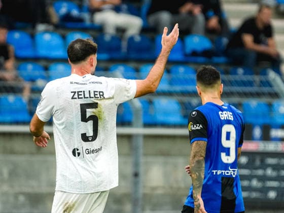 20.09.2026, xwppx, Fussball 3.Liga, SV Waldhof Mannheim - Preußen Münster v.l. Lucas Zeller (Preußen Münster) fordert mehr Einsatz
