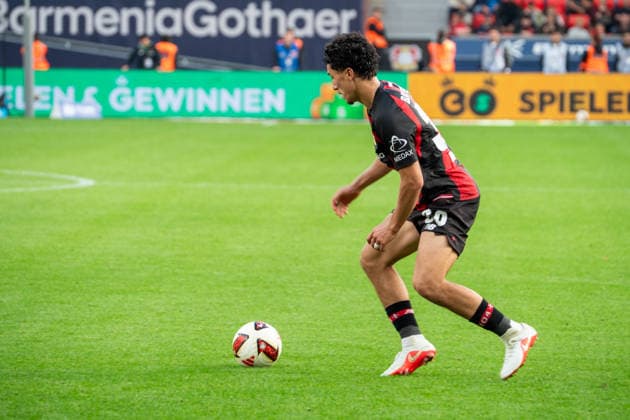 Deutschland: 1.Bundesliga 2026 2027, 4. Spieltag, Bayer 04 Leverkusen vs RB Leibzig, Samstag, 20.09.2026 BayArena-Stadion (Leverkusen-Nordrhein-Westfalen): am Ball Ibrahim Maza (Bayer 04 Leverkusen, 30) Leverkusen BayArena-Stadion-Leverkusen Deutschland Copyright: xOrhanxHabashx