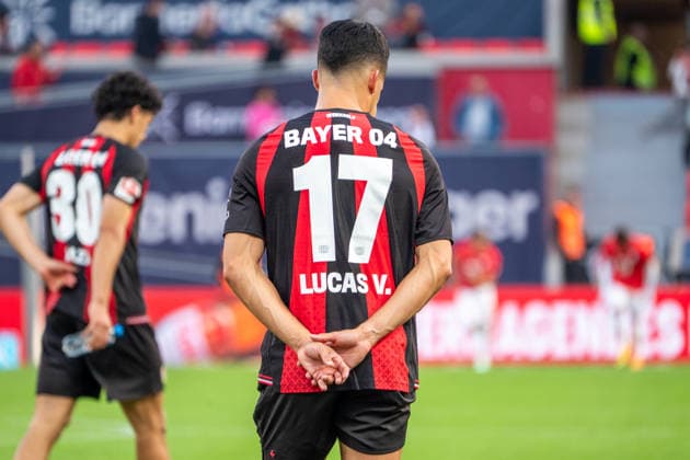 Deutschland: 1.Bundesliga 2026 2027, 4. Spieltag, Bayer 04 Leverkusen vs RB Leibzig, Samstag, 20.09.2026 BayArena-Stadion (Leverkusen-Nordrhein-Westfalen): nach dem Feier Lucas Vazquez (Bayer 04 Leverkusen, 17) Leverkusen BayArena-Stadion-Leverkusen Deutschland Copyright: xOrhanxHabashx