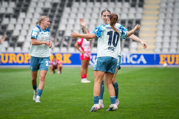Fussball, Google Pixel Frauen-Bundesliga, 5. Spieltag, 2026 2027, SC Freiburg vs. Bayer 04 Leverkusen, 20.09.2026, Dreisamstadion, Freiburg, Estrella Merino Gonzalez (Bayer 04 Leverkusen, 10) Tor, Torjubel, Freiburg Dreisamstadion Baden-Württemberg Deutschland Copyright: xFINLEYxMÖRCHx