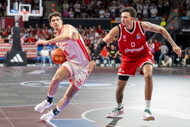 Yuval Hochstaedter 66 (BMA365 Bamberg Baskets), Miles Norris 0 (FC Bayern Basketball), FC Bayern Basketball - BMA365 Bamberg Baskets, BBL, 1. Spieltag, 20.09.2026 Muenchen Bayern Deutschland