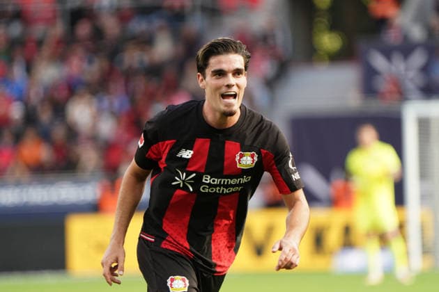 Leverkusen Fussball, 1.BL saison 2026 2027 Bayer 04 Leverkusen vs RB Leipzig, 20.09.2026, Bayarena Leverkusen Miguel Gutierrez, Bayer 04 Leverkusen, Spanien, SPain, ESP Aktion, Einzelbild