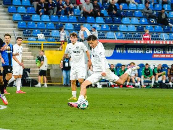 20.09.2026, xwppx, Fussball 3.Liga, SV Waldhof Mannheim - Preußen Münster v.l. Torschuss Montell Ndikom (Preußen Münster) - Ausgleich zählt nicht