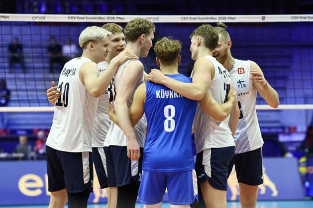 IPA88765287 - Finland s players during the Round of 16 match of the CEV Enel EuroVolley 2026 between Finland and Greece at PalaVela in Turin, Italy, on September 20, 2026, during the Finland vs. Greece match, CEV EuroVolley Men’s match in Turin, Italy, September 20, 2026  Copyright: xValerioxOrigo IPAxSportx xx IPA88765287