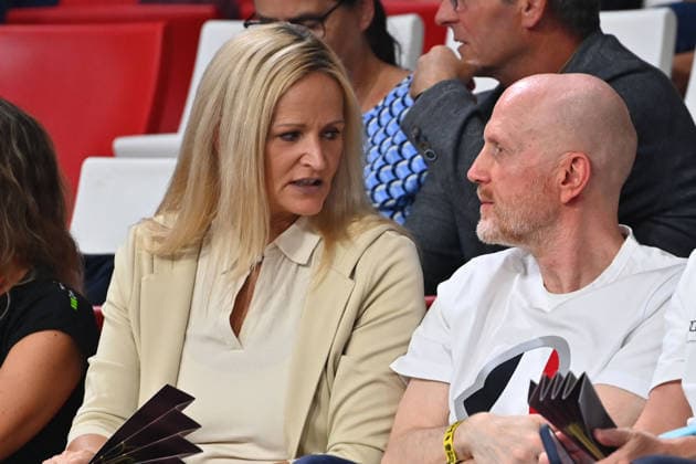 Matthias SAMMER mit Ehefrau Karin. Basketball BBL,Saison 2026 2027 FC Bayern Muenchen-Bamberg Baskets am 20.09.2026, BMW Park