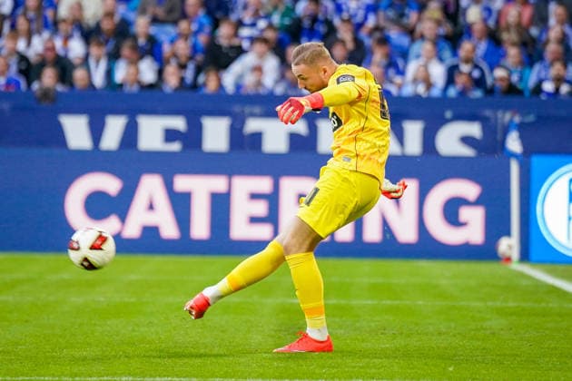 Deutschland: Fussball Bundesliga 2026 - 2027, 4. Spieltag - FC Schalke 04 vs SV Elversberg - Veltins-Arena (Gelsenkirchen): Nicolas Kristof (SV Elversberg, 20) Copyright: xJOERANxSTEINSIEKx