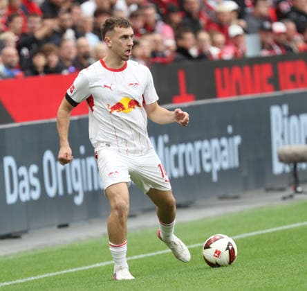 20.09.2026; Fussball; GER; Saison 2026 2027 ; 1.Bundesliga; 4.Spieltag. : Bayer 04 Leverkusen --- RB Leipzig : Brajan Gruda (10 RBL) in Aktion. DFL REGULATIONS PROHIBIT ANY USE OF PHOTOGRAPHS AS IMAGE SEQENCES AND OR QUASI-VIDEO. 1.Fussball-Bundesliga : 20.09.2026 Fussball; GER; Saison 2026 2027 ; 1.Bundesliga; 4. Spieltag. Bayer 04 Leverkusen--RB Leipzig :