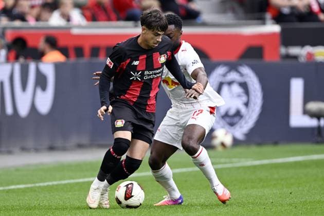 LEVERKUSEN - (lr) Alfonso Moreira of Bayer 04 Leverkusen, Ridle Baku or RB Leipzig during the match between Bayer 04 Leverkusen and RB Leipzig at the Bay Arena on 20 September 2026 in Leverkusen, Germany. ANP Bundesliga 2026 27 xVIxANPxSportx xGerritxvanxKeulenxIVx 569419476 originalFilename: 569419476.jpg