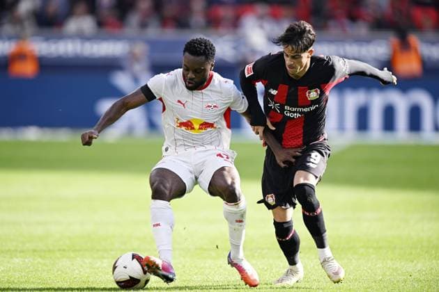 LEVERKUSEN - (lr) Ridle Baku or RB Leipzig, Alfonso Moreira or Bayer 04 Leverkusen during the match between Bayer 04 Leverkusen and RB Leipzig at the Bay Arena on 20 September 2026 in Leverkusen, Germany. ANP Bundesliga 2026 27 xVIxANPxSportx xGerritxvanxKeulenxIVx 569419645 originalFilename: 569419645.jpg