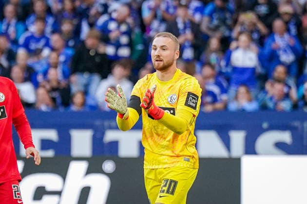 Deutschland: Fussball Bundesliga 2026 - 2027, 4. Spieltag - FC Schalke 04 vs SV Elversberg - Veltins-Arena (Gelsenkirchen): Nicolas Kristof (SV Elversberg, 20) Copyright: xJOERANxSTEINSIEKx