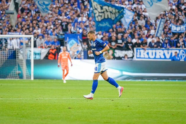 Deutschland: Fussball Bundesliga 2026 - 2027, 4. Spieltag - FC Schalke 04 vs SV Elversberg - Veltins-Arena (Gelsenkirchen): Edin Dzeko (FC Schalke 04, 10) verlässt den Platz Copyright: xJOERANxSTEINSIEKx