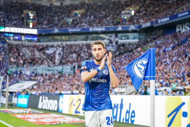 Deutschland: Fussball Bundesliga 2026 - 2027, 4. Spieltag - FC Schalke 04 vs SV Elversberg - Veltins-Arena (Gelsenkirchen): Adil Aouchiche (FC Schalke 04, 24) Copyright: xJOERANxSTEINSIEKx