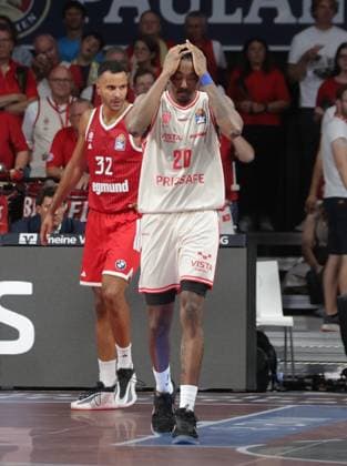 Enttaeuscht . . . Bambergs 20 WARD. Basketball, Bundesliga, Bayern Muenchen - Bamberg Baskets, am 20.09.2026 in Muenchen, Deutschland. Quelle Copyright Credit : Oryk HAIST